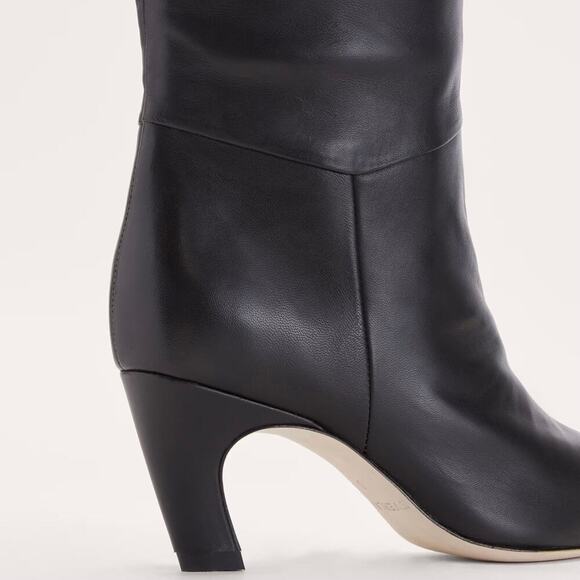 EVERLANE The Banana Boot Black Knee High Napa Leather Point Toe Pull On 6 NEW - Picture 7 of 11